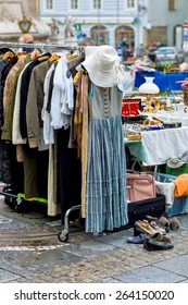 Booth At A Flea Market For Retail Icon, Everyday, Cheap Goods