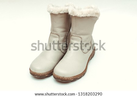 boots on a white background, women's boots,