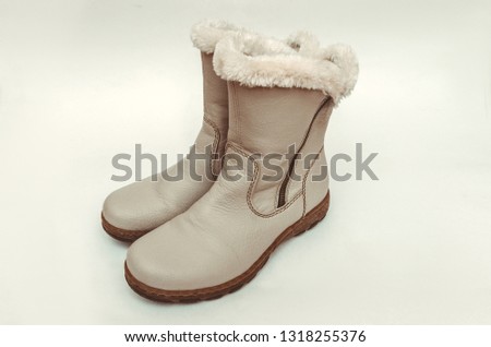 boots on a white background, women's boots,