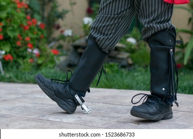boots with spurs, huaso dancing cueca , traditional chilean dance