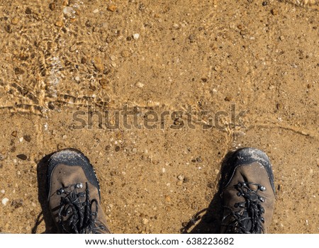 Similar – Image, Stock Photo Continue Trip Hiking Legs