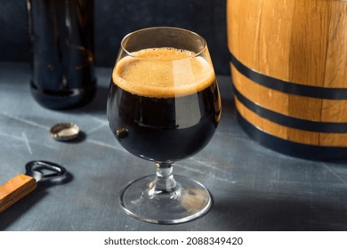 Boozy Bourbon Bararel Aged Stout Beer in a Glass