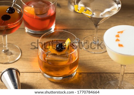 Boozy Classic Cocktail Assortment with Martini Old Fashioned and Negroni
