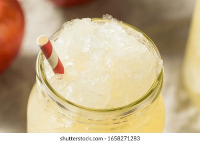Boozy Frozen Hard Cider Slushy in a Glass