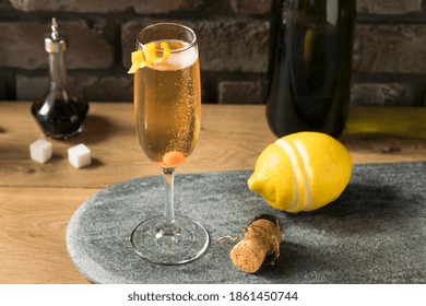 Boozy Refreshing Champagne Cocktail With Sugar And Bitters