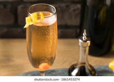 Boozy Refreshing Champagne Cocktail With Sugar And Bitters