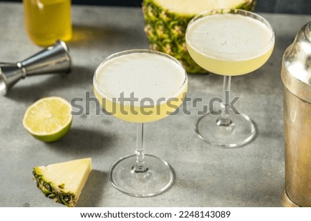 Boozy Refreshing Pineapple Rum Daiquiri in a Coupe