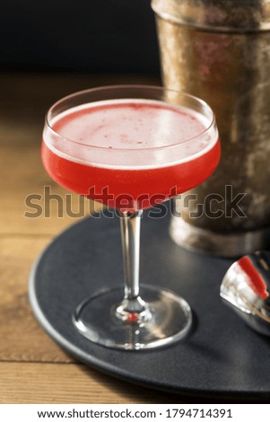 Boozy Refreshing Rye Scofflaw Cocktail with Lemon and Grenadine