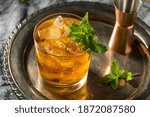 Boozy Refreshing Stinger Cocktail with Mint and Brandy
