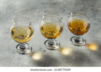 Boozy Smokey Whiskey Flight In Three Glasses