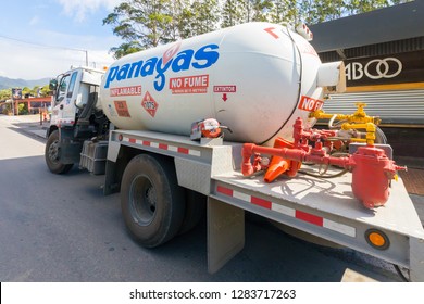 Boquete Panama December 16th 2018 This Propane Delivery Truck Is Parked In The Center Of Boquete Waiting To Supply A Restaurant.