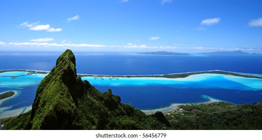 Bora Bora And Otemanu Mt.