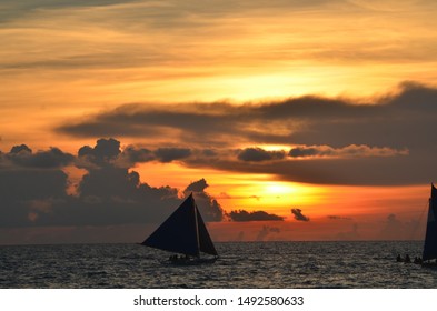 Boracay Paraw Sailing At Sunset 
