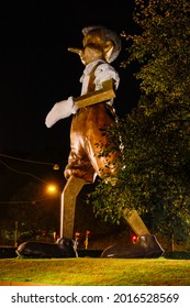 Boras, Sweden July 28, 2021 A Statue By American Artist Jim Dine Of Pinocchio At A Traffic Circle.