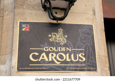 Bordeaux , Aquitaine  France - 01 10 2022 : Gouden Carolus Classic Beer Sign Logo On Restaurant Bar Wall Belgian Beers