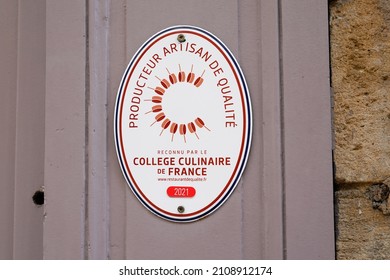 Bordeaux , Aquitaine  France - 01 14 2022 : Restaurant De Qualité College Culinaire De France Logo Text And Sign Brand Best Label Of French Gastronomy Quality Award Service