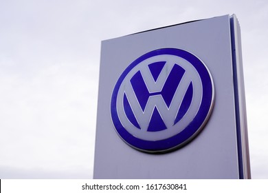 Bordeaux , Aquitaine / France -  01 15 2020 : Volkswagen Logo car shop sign vw store dealership