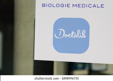 Bordeaux , Aquitaine  France - 01 18 2021 : Doctolib Sign Brand And Logo Text Of Website Page For Doctor Making Online Appointment Booking