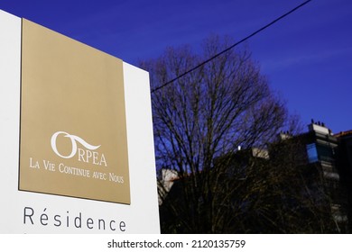 Bordeaux , Aquitaine  France - 02 02 2022 : Orpea Sign Text And Brand Logo Of Retirement Home Life Goes On With Us