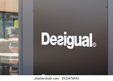 Bordeaux , Aquitaine France - 02 25 2021 : Desigual logo brand and text shop sign of spanish store clothing boutique