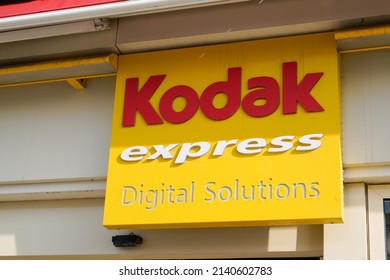 Bordeaux , Aquitaine  France - 03 27 2022 : Kodak Express digital solutions logo brand and text sign store for developing photographs and other photographic works shop