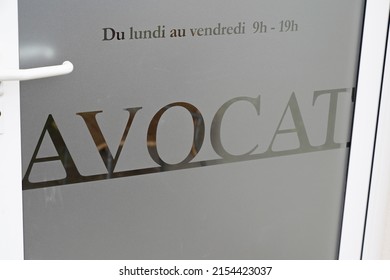 Bordeaux , Aquitaine  France - 05 04 2022 : Lawyer France Avocat Text Sign And Brand Logo French On Wall Building Office Counsel Facade Agency Solicitor 