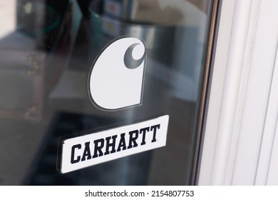 Bordeaux , Aquitaine  France - 05 08 2022 : Carhartt Logo Shop Sign And Brand Text Boutique Windows Facade Apparel Store Work Wear