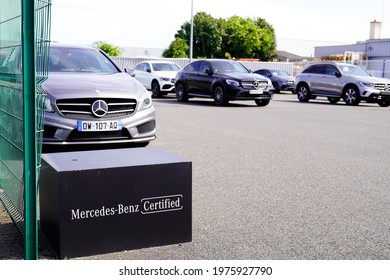 Bordeaux , Aquitaine France - 05 14 2021 : Mercedes Benz Certified Park Second Hand Car Sign Store Dealership Shop Logo Text