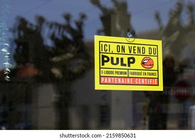 Bordeaux , Aquitaine  France - 05 21 2022 : pulp logo sign and brand text e-liquid for cig e-cigarettes in several aromas classics tobacco taste drinks mints 