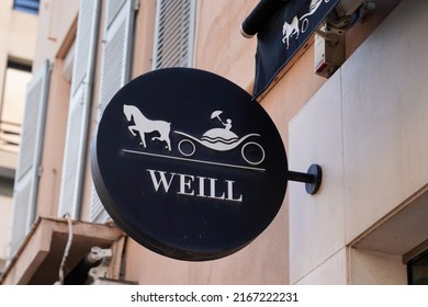 Bordeaux , Aquitaine  France - 06 12 2022 : Weill Facade With Sign Text And Logo Brand Boutique Front Of Clothing Shop Refinement Women Clothing Store Wall