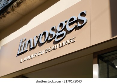 Bordeaux , Aquitaine  France - 07 14 2022 : linvosges logo brand and text sign on wall facade store household linen shop