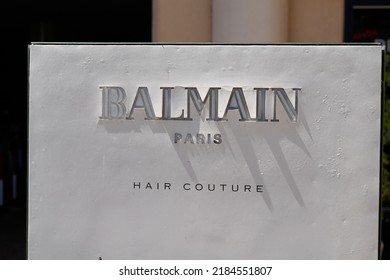 Bordeaux , Aquitaine  France - 07 18 2022 : Balmain Paris Hair Couture Logo Brand And Text Sign Shop Fashion Boutique House Luxury