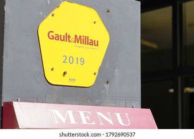 Bordeaux , Aquitaine / France - 08 04 2020 : Gault Et Millau Logo And Sign Of Influential French Restaurant Guide Critics