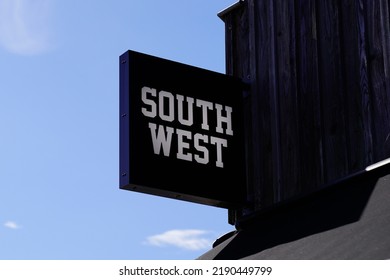 Bordeaux , Aquitaine  France - 08 08 2022 : Southwest Sign Brand And Text Logo On Wall Facade Store On Side Car From South West Atlantic Coast In France