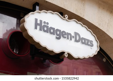 Bordeaux , Aquitaine / France - 10 17 2019 : Haagen-Dazs Sign Logo Häagen Dazs Ice Cream Store Shop