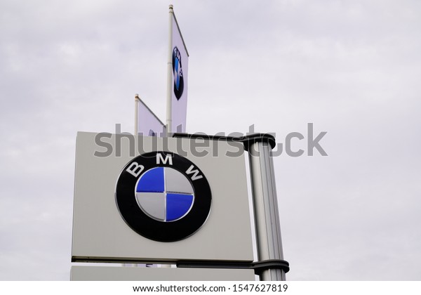 Bordeaux , Aquitaine / France - 10
30 2019 : BMW sign logo flag store dealership advertisement banner
shop German automobile motorcycle manufacturing
company