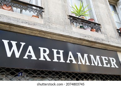 Bordeaux , Aquitaine France - 11 05 2021 : Warhammer text sign and logo brand store wall facade specialist retail boutique of fantasy board games 