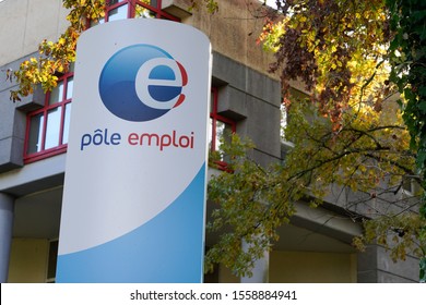 Bordeaux , Aquitaine / France - 11 07 2019 : Pole emploi sign logo outside a government agency office french