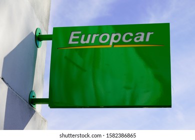 Bordeaux , Aquitaine / France - 12 03 2019 : Europcar sign logo store office largest car rental companies shop