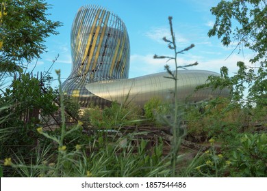 Bordeaux, France - April 17th 2017,  Low Angle View Of La Cité Du Vin, High-tech Wine Museum 
