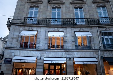 BORDEAUX, FRANCE - FEBRUARY 24, 2022: Selective Blur On A Hartford Logo In Front Of Their Shop For Bordeaux. Hartford Is A French High End Fashion Retailer Focused On Womenswear And Menswear.

