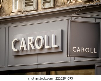 BORDEAUX, FRANCE - FEBRUARY 24, 2022: Selective Blur On A Caroll Paris Logo In Front Of Their Shop For Bordeaux. Caroll Is A French High End Fashion Retailer Focused On Womenwear. 


