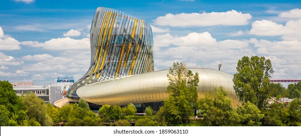 Bordeaux, France - July 2020 : Cite Du Vin Museum Of Wine In Bordeaux