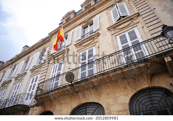 Bordeaux, France; Nov\
26 2017: Spanish consulate in Bordeaux. Consulate General of Spain\
in Bordeaux France
