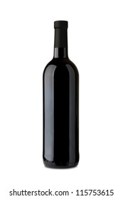 Bordeaux Wine Bottle Isolated On White Background