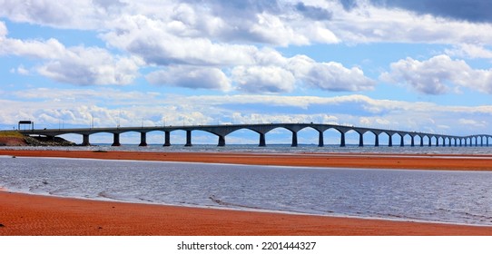 BORDEN CARLETON PRINCE EDWARD ISLAND 08 23 2022: Confederation Bridge Is A Box Girder Bridge Carrying The Trans-Canada Highway Across The Abegweit Passage Of The Northumberland Strait