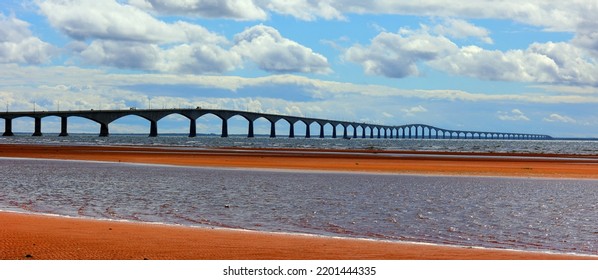 BORDEN CARLETON PRINCE EDWARD ISLAND 08 23 2022: Confederation Bridge Is A Box Girder Bridge Carrying The Trans-Canada Highway Across The Abegweit Passage Of The Northumberland Strait