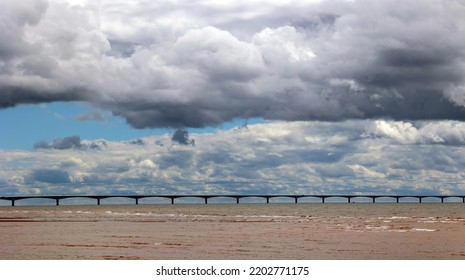 BORDEN CARLETON PRINCE EDWARD ISLAND 08 23 2022: Confederation Bridge Is A Box Girder Bridge Carrying The Trans-Canada Highway Across The Abegweit Passage Of The Northumberland Strait