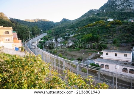 Border between Spain and Morocco from Ceuta