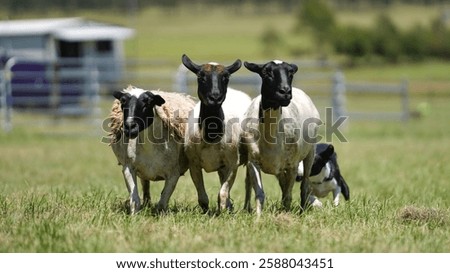 Border Collie herding Dorper Sheep